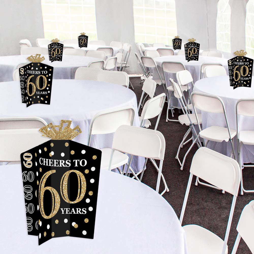 Amazon.com: Big Dot of Happiness Adult 60th Birthday - Gold